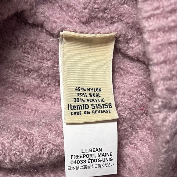 LL Bean Cozy Cloud Quarter Zip Boucle Sweater Soft Pullover Rare Mauve Pink XL - Picture 5 of 7